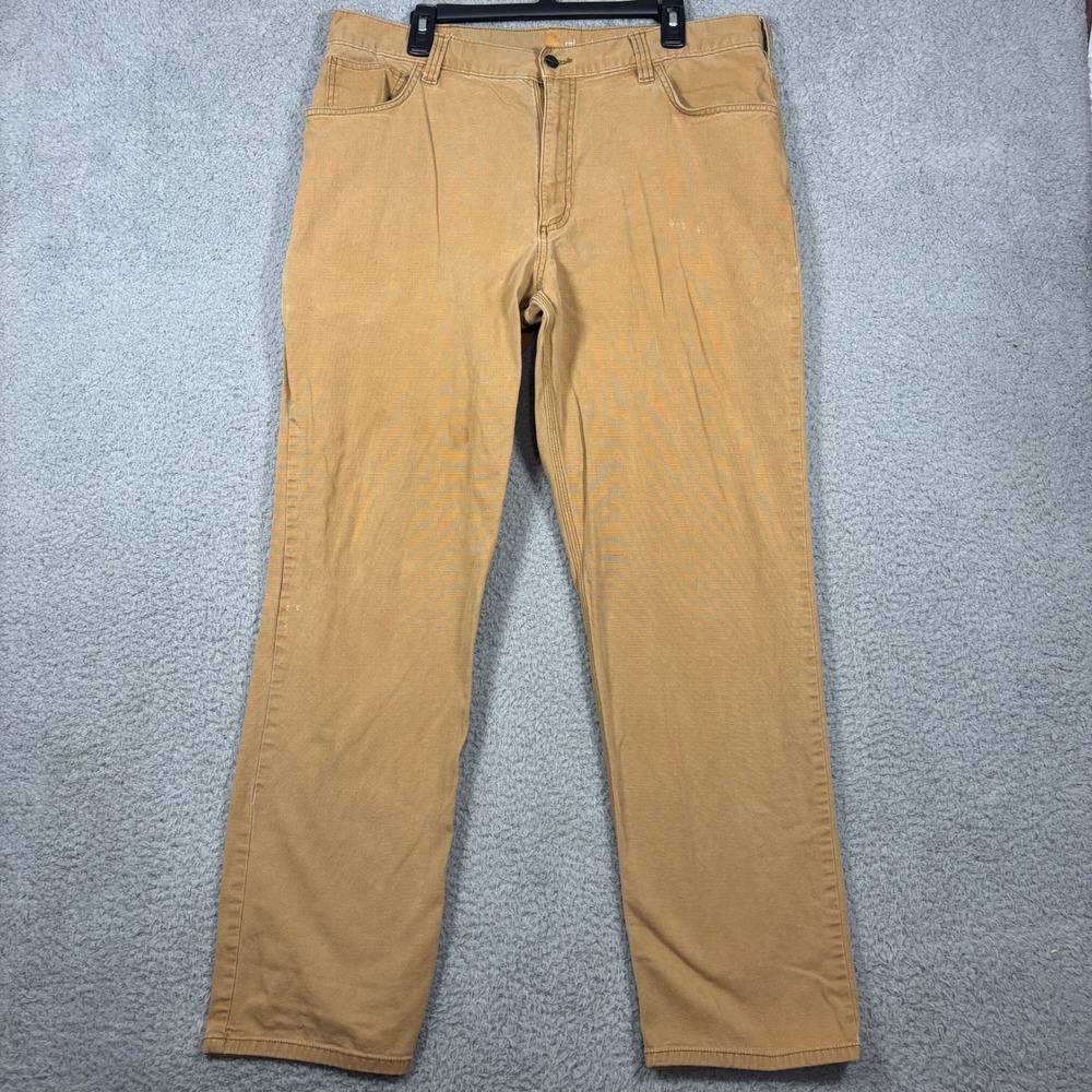 Carhartt Work Pants Mens 38x34 Tan 102517 918 Relaxed Fit Canvas Utility Pants